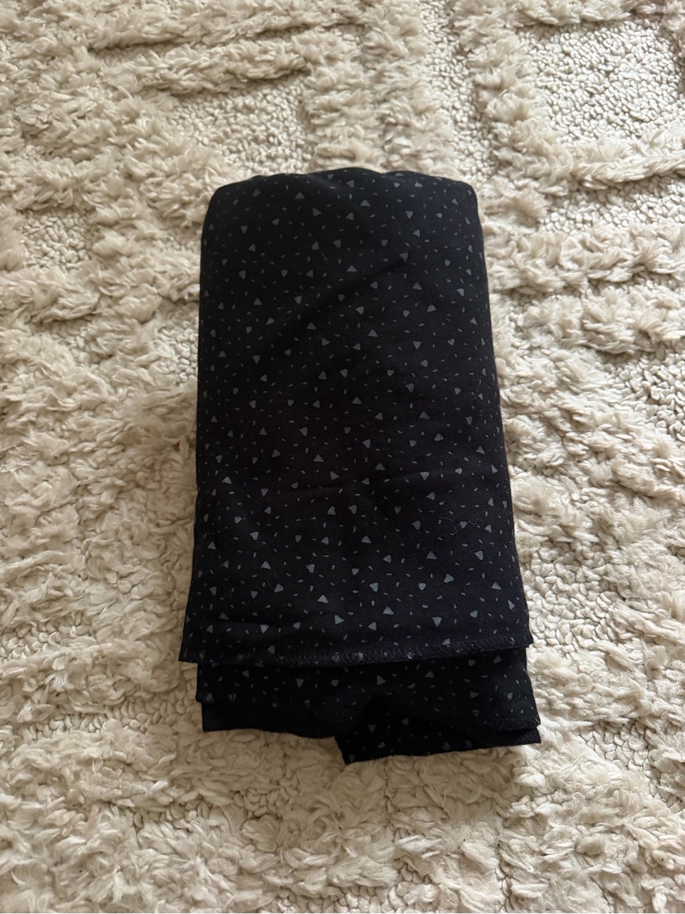 Petunia Pickle Bottom Black Nursing Cover with Tiny Gray Triangle Print